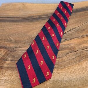 Lauren Ralph Lauren Red and Blue Striped Seahorse Tie